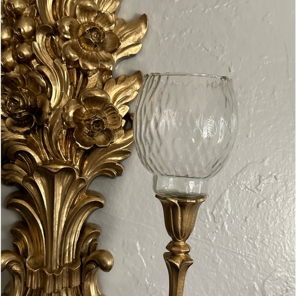 Homco Accents Vintage Home Interiors Corrugated Glass Votive Cup